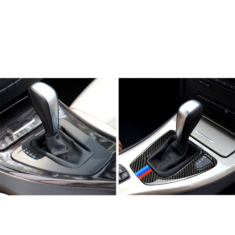 Three Color Carbon Fiber Car Right Driving Gear Panel Decorative Sticker for BMW E90 / E92 2005-2012, Right Driving Gear Panel(Three Color)