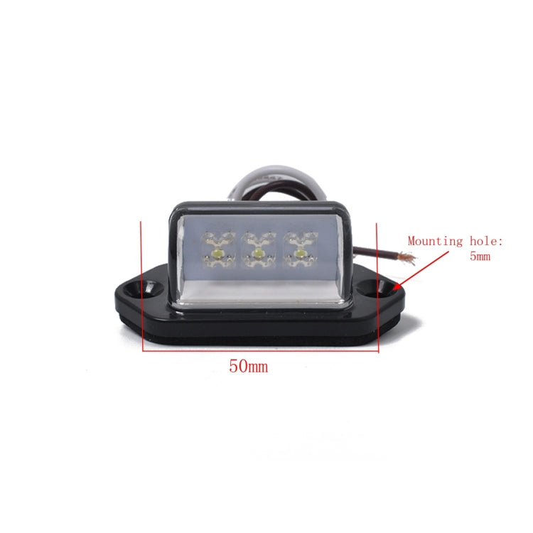 A5662 Truck Trailer Lorry 12V 3LEDs Number Licence Plate Light Rear Tail Lamp, A5662