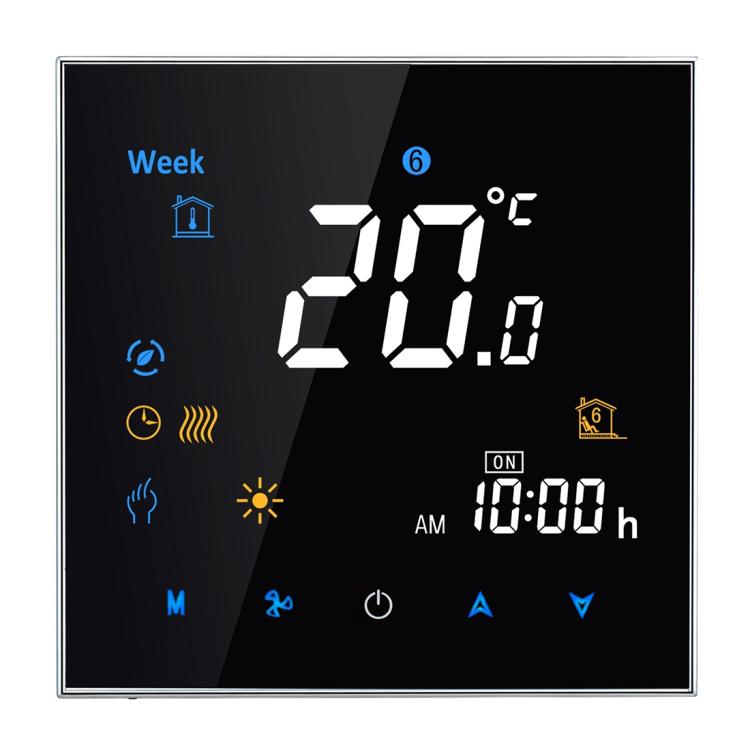 BHT-3001 16A Load Electronic Heating Type LCD Digital Heating Room Thermostat with Sensor, Display Clock / Temperature / Time / Week / Heat etc., BHT-3001 16A (Black), BHT-3001 16A (White)