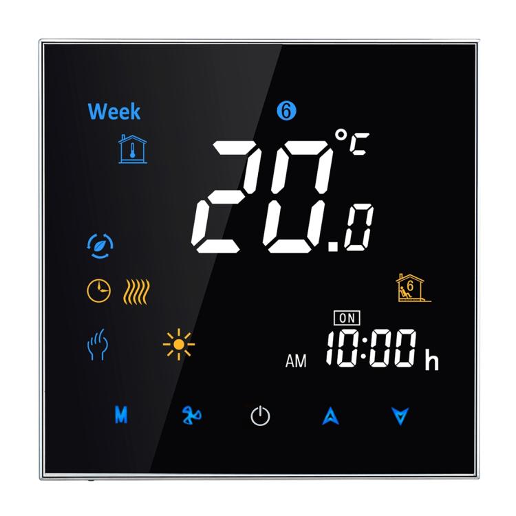 BHT-3001 16A Load Electronic Heating Type LCD Digital Heating Room Thermostat with Sensor, Display Clock / Temperature / Time / Week / Heat etc., BHT-3001 16A (Black), BHT-3001 16A (White)
