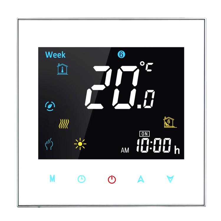 BHT-3001 16A Load Electronic Heating Type LCD Digital Heating Room Thermostat with Sensor, Display Clock / Temperature / Time / Week / Heat etc., BHT-3001 16A (Black), BHT-3001 16A (White)