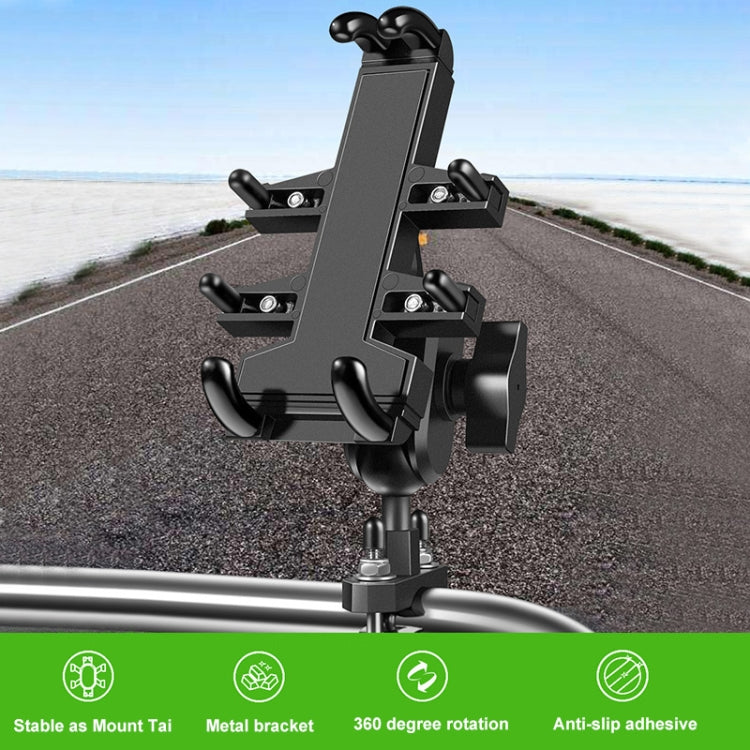 Tilt Rearview Mirror Screw Hole Ball-Head Motorcycle Eight-jaw Aluminum Phone Navigation Bracket, Rearview Mirror Screw Hole