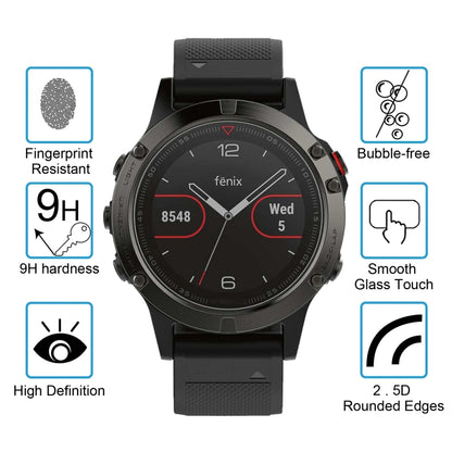 ENKAY Hat-Prince for Garmin Fenix 5 Smart Watch 0.2mm 9H Surface Hardness 2.15D Curved Edge Tempered Glass Film