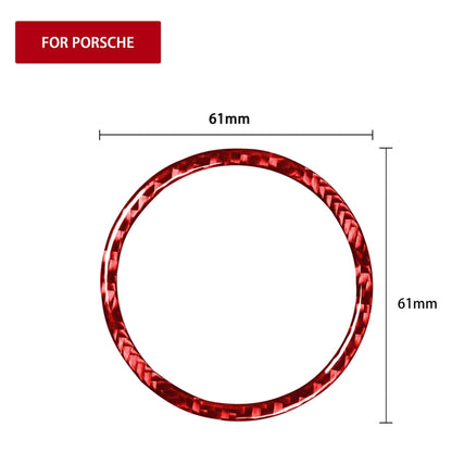 Car Carbon Fiber Stopwatch Ring Decorative Sticker for Porsche Macan 2014-2021, Left and Right Drive Universal, Stopwatch Ring