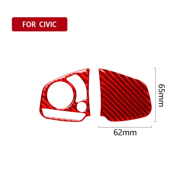 Car Carbon Fiber Steering Wheel Button Middle Configuration Decorative Sticker for Honda Tenth Generation Civic 2016-2019, Left and Right Drive Universal, Steering Wheel Button Middle Configuration