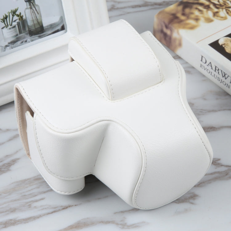 For Canon EOS R10 Camera Full Body Magnetic Leather Camera Case Bag with Strap, For Canon EOS R10