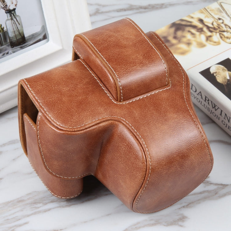 For Canon EOS R10 Camera Full Body Magnetic Leather Camera Case Bag with Strap, For Canon EOS R10