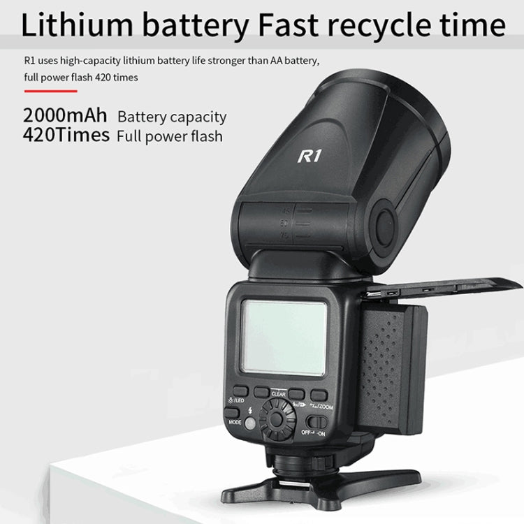 TRIOPO R1 76WS High-Speed 1/8000s TTL Flash Speedlite for Canon / Nikon DSLR Cameras, R1