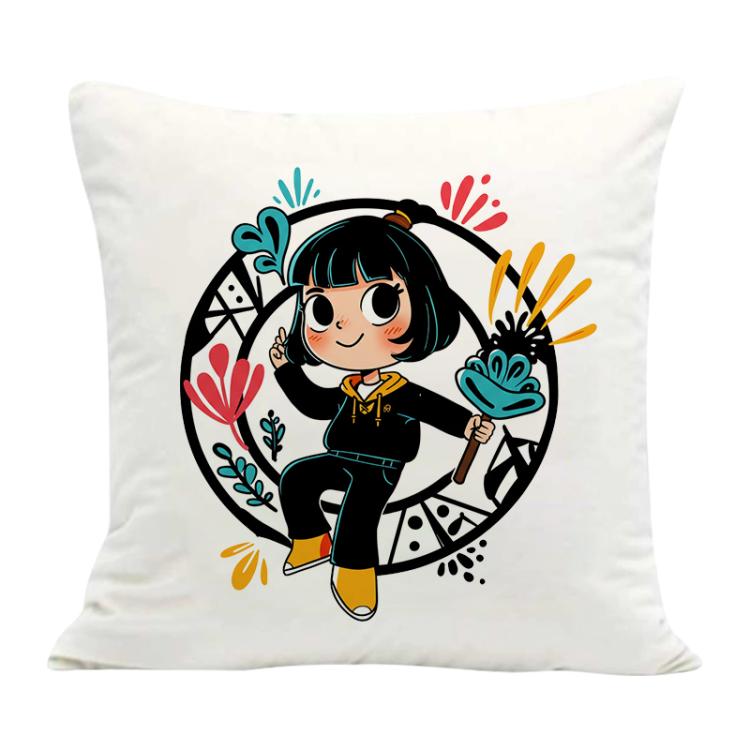 Girl Printed Sofa Pillow Case No Core Print On Your Demand, 35x35cm, 40x40cm, 45x45cm, 50x50cm, 60x60cm