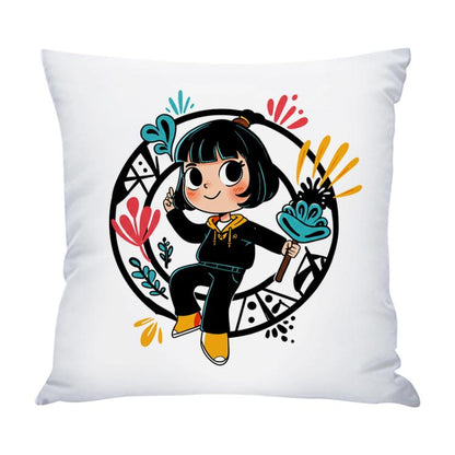 Girl Printed Sofa Pillow Case No Core Print On Your Demand, 35x35cm, 40x40cm, 45x45cm, 50x50cm, 60x60cm