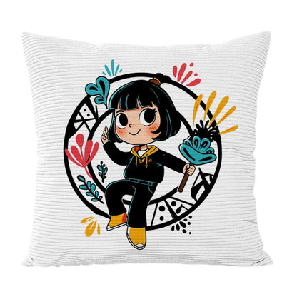 Girl Printed Sofa Pillow Case No Core Print On Your Demand, 35x35cm, 40x40cm, 45x45cm, 50x50cm, 60x60cm