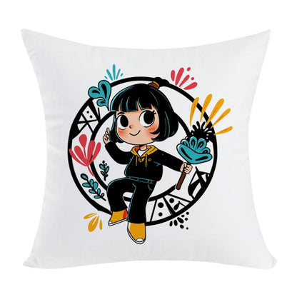 Girl Printed Sofa Pillow Case No Core Print On Your Demand, 35x35cm, 40x40cm, 45x45cm, 50x50cm, 60x60cm