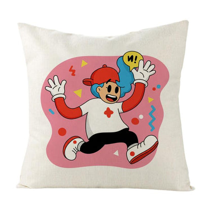 Pink Boy Printed Sofa Pillow Case No Core Print On Your Demand, 35x35cm, 40x40cm, 45x45cm, 50x50cm, 60x60cm