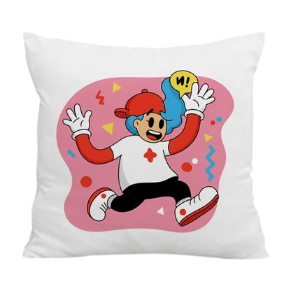Pink Boy Printed Sofa Pillow Case No Core Print On Your Demand, 35x35cm, 40x40cm, 45x45cm, 50x50cm, 60x60cm