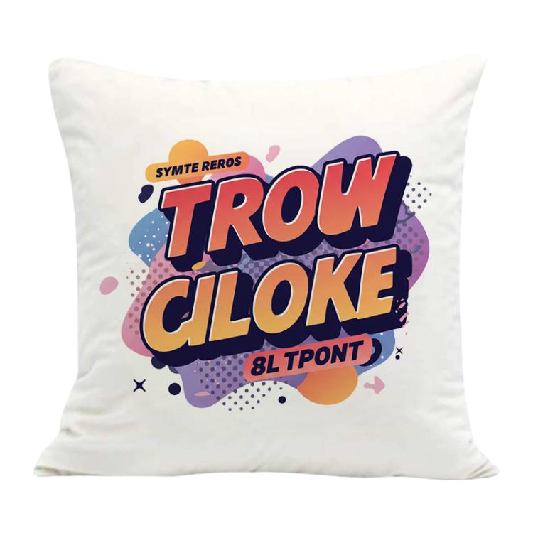 Orange Alphabet Printed Sofa Pillow Case No Core Print On Your Demand, 35x35cm, 40x40cm, 45x45cm, 50x50cm, 60x60cm