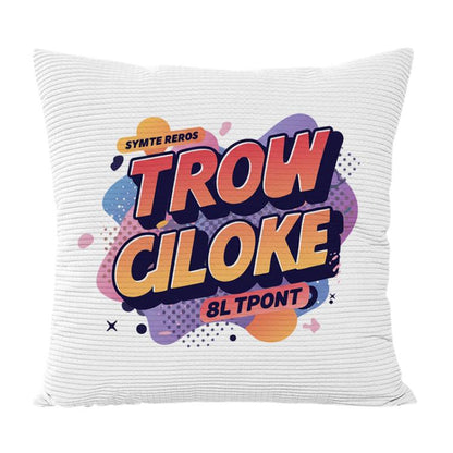 Orange Alphabet Printed Sofa Pillow Case No Core Print On Your Demand, 35x35cm, 40x40cm, 45x45cm, 50x50cm, 60x60cm