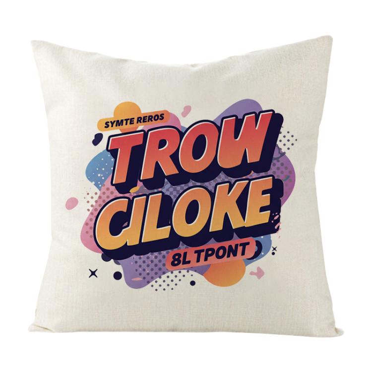 Orange Alphabet Printed Sofa Pillow Case No Core Print On Your Demand, 35x35cm, 40x40cm, 45x45cm, 50x50cm, 60x60cm