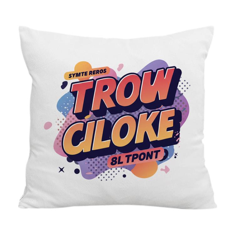 Orange Alphabet Printed Sofa Pillow Case No Core Print On Your Demand, 35x35cm, 40x40cm, 45x45cm, 50x50cm, 60x60cm
