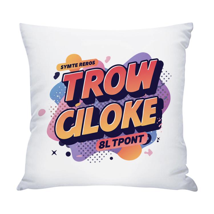 Orange Alphabet Printed Sofa Pillow Case No Core Print On Your Demand, 35x35cm, 40x40cm, 45x45cm, 50x50cm, 60x60cm