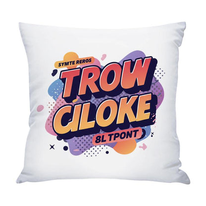 Orange Alphabet Printed Sofa Pillow Case No Core Print On Your Demand, 35x35cm, 40x40cm, 45x45cm, 50x50cm, 60x60cm