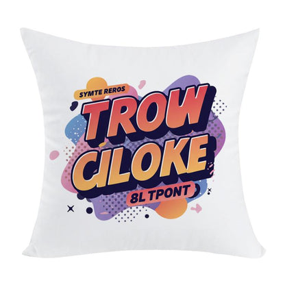 Orange Alphabet Printed Sofa Pillow Case No Core Print On Your Demand, 35x35cm, 40x40cm, 45x45cm, 50x50cm, 60x60cm