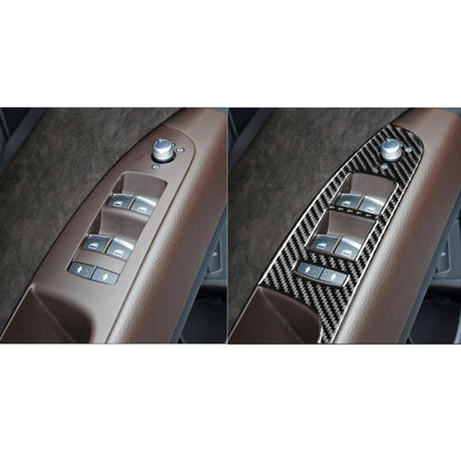 6 in 1 Car Carbon Fiber Window Glass Lifter Panel Decorative Sticker for Audi Q7 2008-2015, Left Drive, Window Glass Lifter, Left Drive