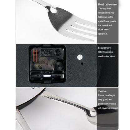 Creative Restaurant Kitchen Living Room Stainless Steel Knife and Fork Quartz Wall Clock
