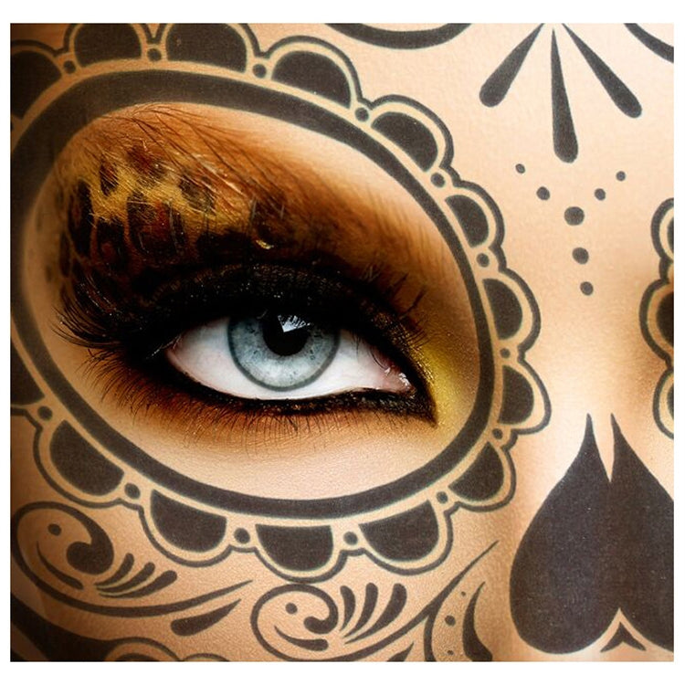 4pcs Halloween Waterproof Temporary Face Tattoo Stickers, Size: 150*125mm, Random Style Delivery, 150*125mm