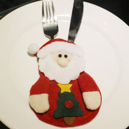 3 PCS 3 in 1 Christmas Decoration Gift Cutlery Holders Set, Random Style Delivery, 3 in 1