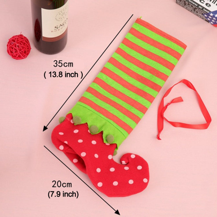Dot Pattern Sock Christmas Dinner Table Decoration Candy Bag, Size: 35*20cm