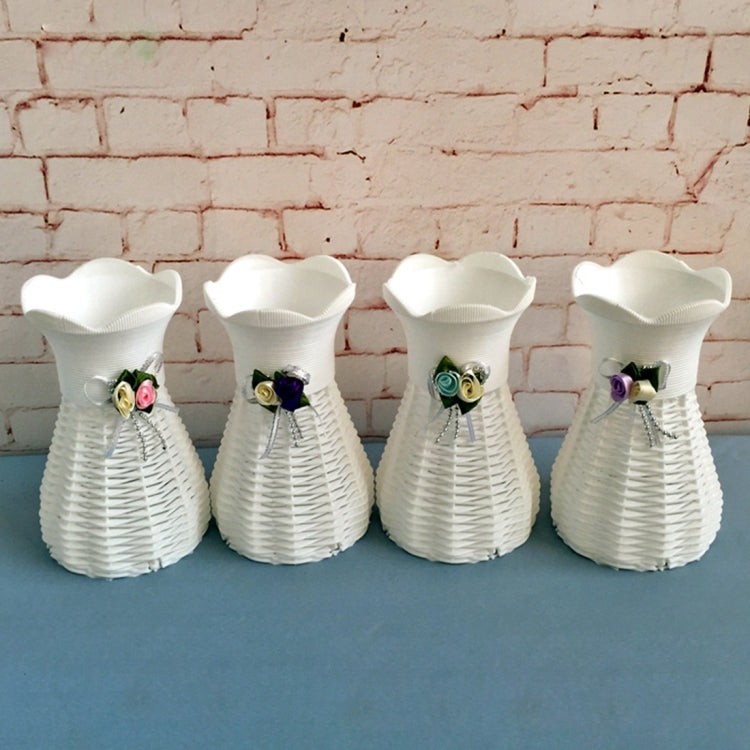 Plastic Flower Pots Medium Size Flower Pots Fashion Balcony Garden Plant Planter Home Decoration, Ribbon Random Color Delivery, Floral Vase 2