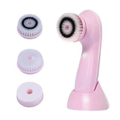 3 in 1 USB Charging Electronic Cleaning Face Beauty Instrument Pores Nose Blackhead Facial Cleansing Brush, 3 in 1