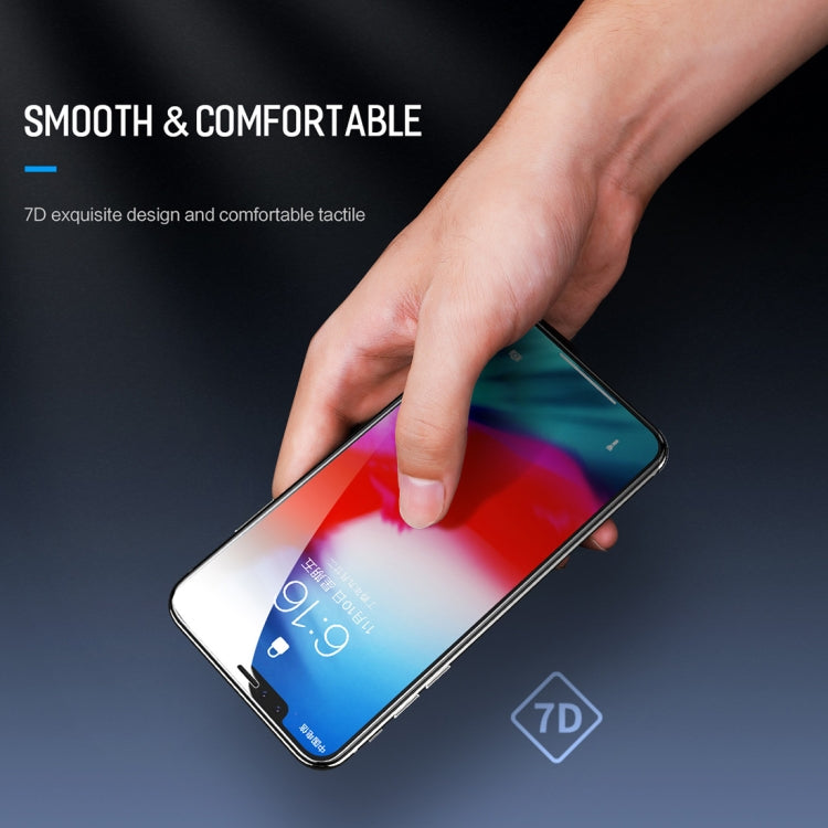 For iPhone 11 Pro Max / XS Max ROCK 0.23mm Soft Edge 7D Curved Surface Anti Blue-ray Full Screen Tempered Glass Film, For iPhone 11 Pro Max / XS Max