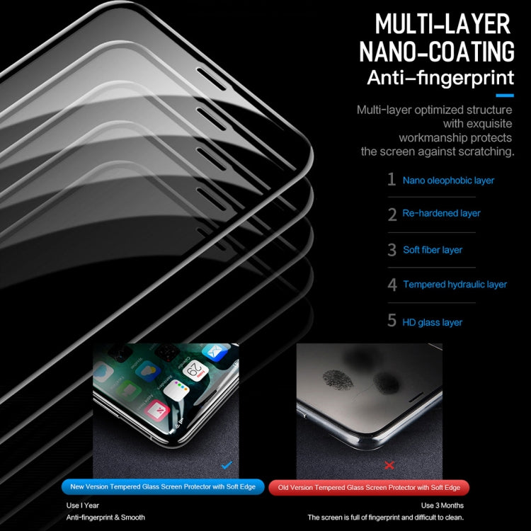 For iPhone 11 Pro Max / XS Max ROCK 0.23mm Soft Edge 7D Curved Surface Anti Blue-ray Full Screen Tempered Glass Film, For iPhone 11 Pro Max / XS Max