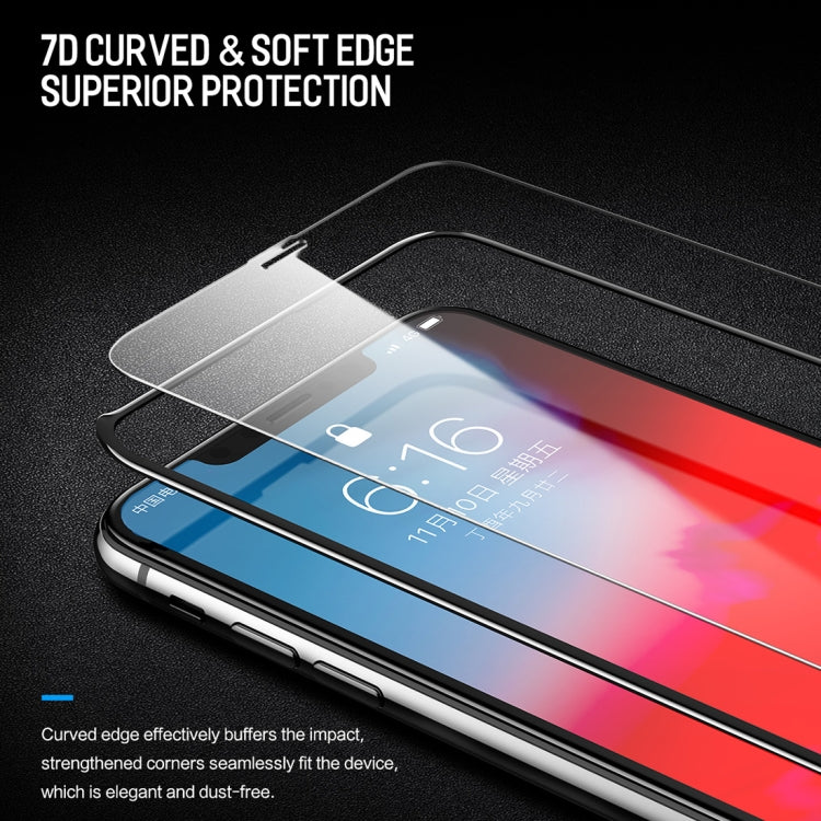 For iPhone 11 Pro Max / XS Max ROCK 0.23mm Soft Edge 7D Curved Surface Anti Blue-ray Full Screen Tempered Glass Film, For iPhone 11 Pro Max / XS Max