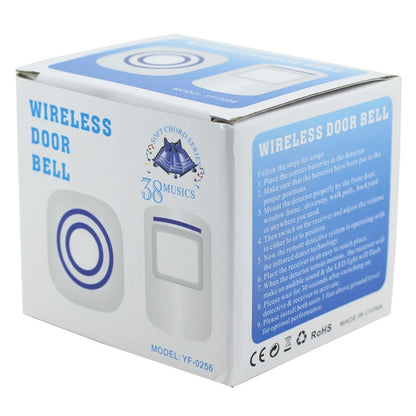FY-0256 2 in 1 PIR Infrared Sensors (Transmitter + Receiver) Wireless Doorbell Alarm Detector for Home / Office / Shop / Factory, EU Plug, FY-0256 Doorbell Alarm Detector, FY-0256 Doorbell Alarm