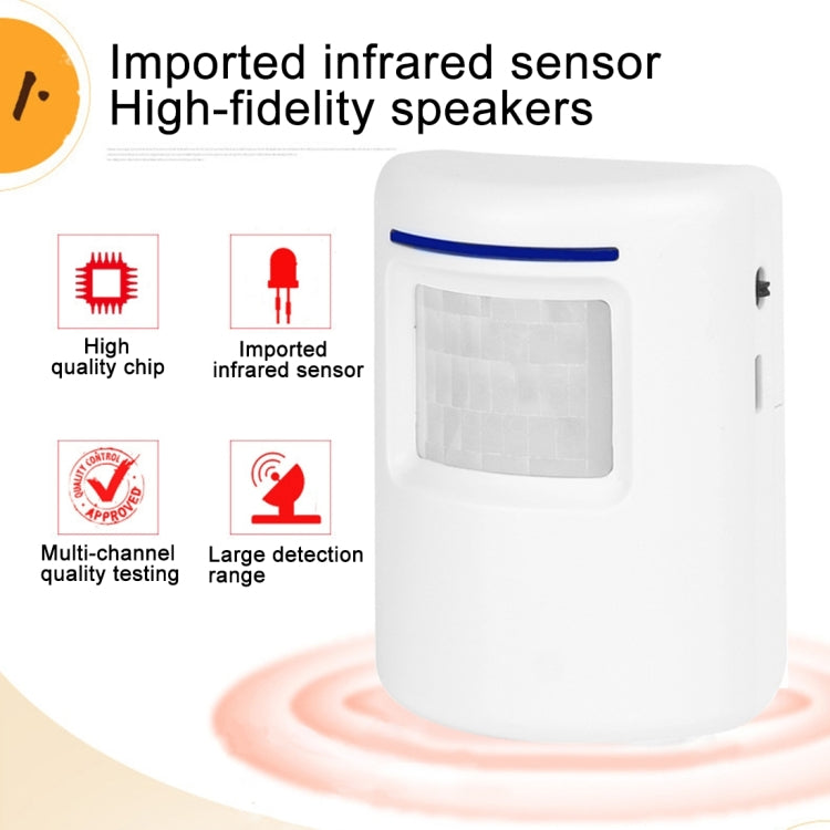 FY-0256 2 in 1 PIR Infrared Sensors (Transmitter + Receiver) Wireless Doorbell Alarm Detector for Home / Office / Shop / Factory, EU Plug, FY-0256 Doorbell Alarm Detector, FY-0256 Doorbell Alarm