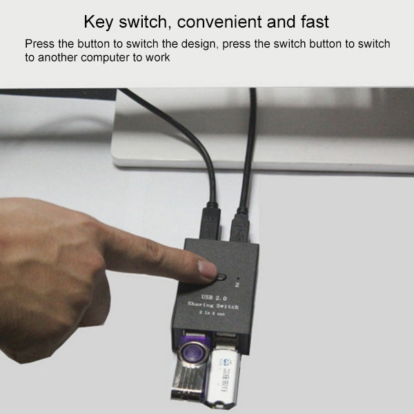 DY-B046 2 In 4 Out USB 2.0 Sharing Switch USB Flash Printer Adapter, DY-B046
