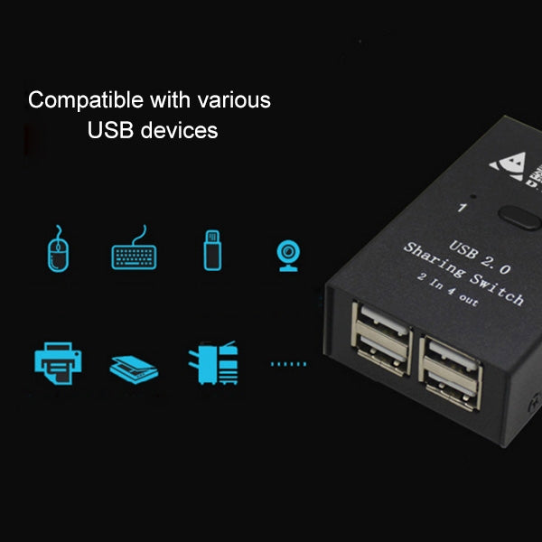 DY-B046 2 In 4 Out USB 2.0 Sharing Switch USB Flash Printer Adapter, DY-B046