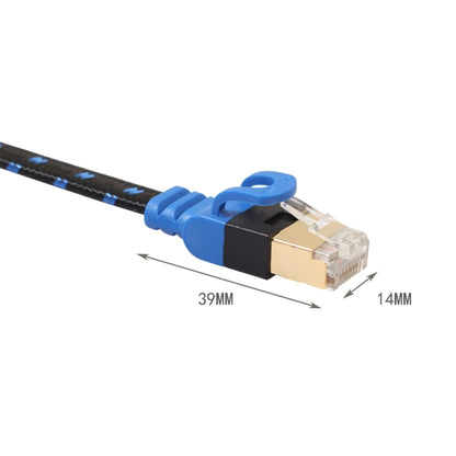 REXLIS CAT7-2 Gold-plated CAT7 Flat Ethernet 10 Gigabit Two-color Braided Network LAN Cable for Modem Router LAN Network, with Shielded RJ45 Connectors, Length: 1m, Length: 1m