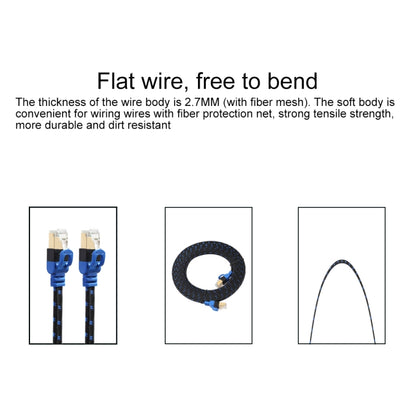 REXLIS CAT7-2 Gold-plated CAT7 Flat Ethernet 10 Gigabit Two-color Braided Network LAN Cable for Modem Router LAN Network, with Shielded RJ45 Connectors, Length: 1m, Length: 1m